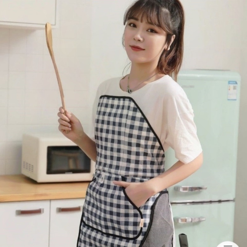 끈없는 앞치마 방수 카페 주머니 가정용 주방 공방 작업용 - 상세 이미지 3