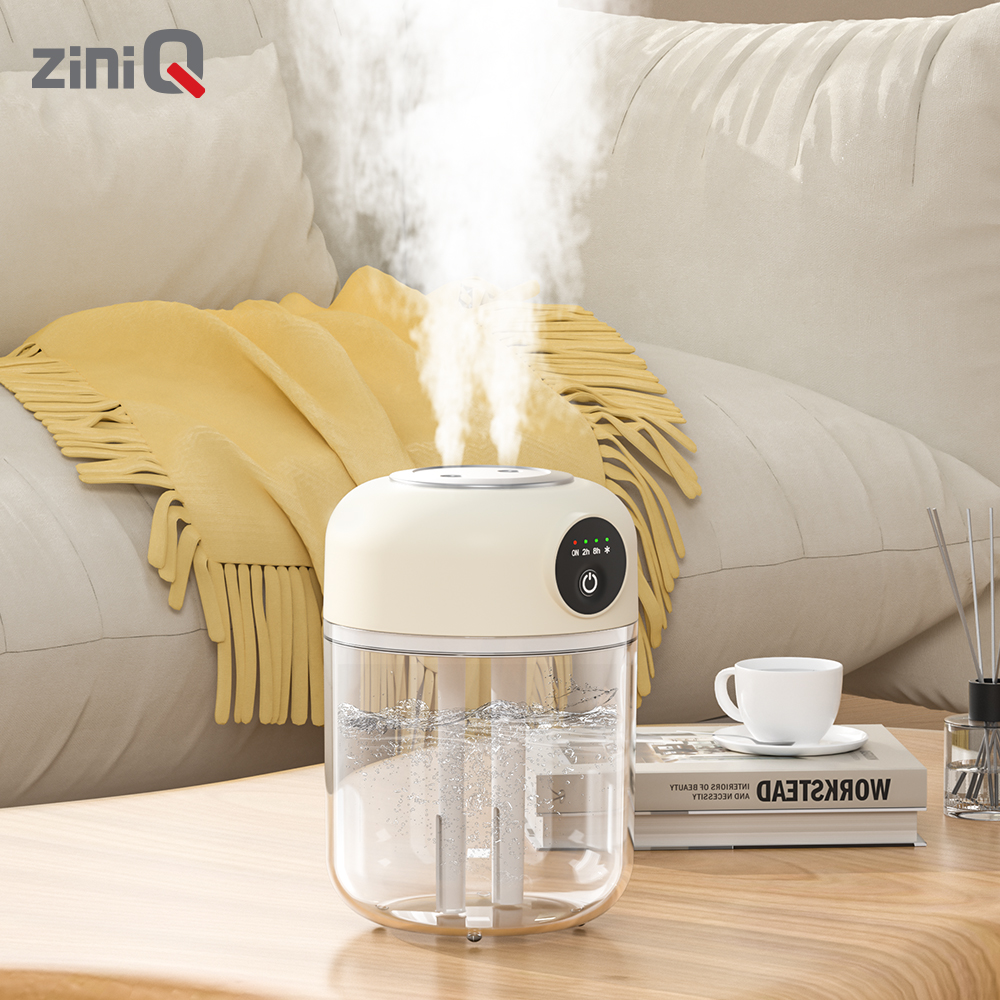 지니큐 LED 초음파 무드등 책상 사무실 저소음 듀얼 무선가습기 ZQ-HX70