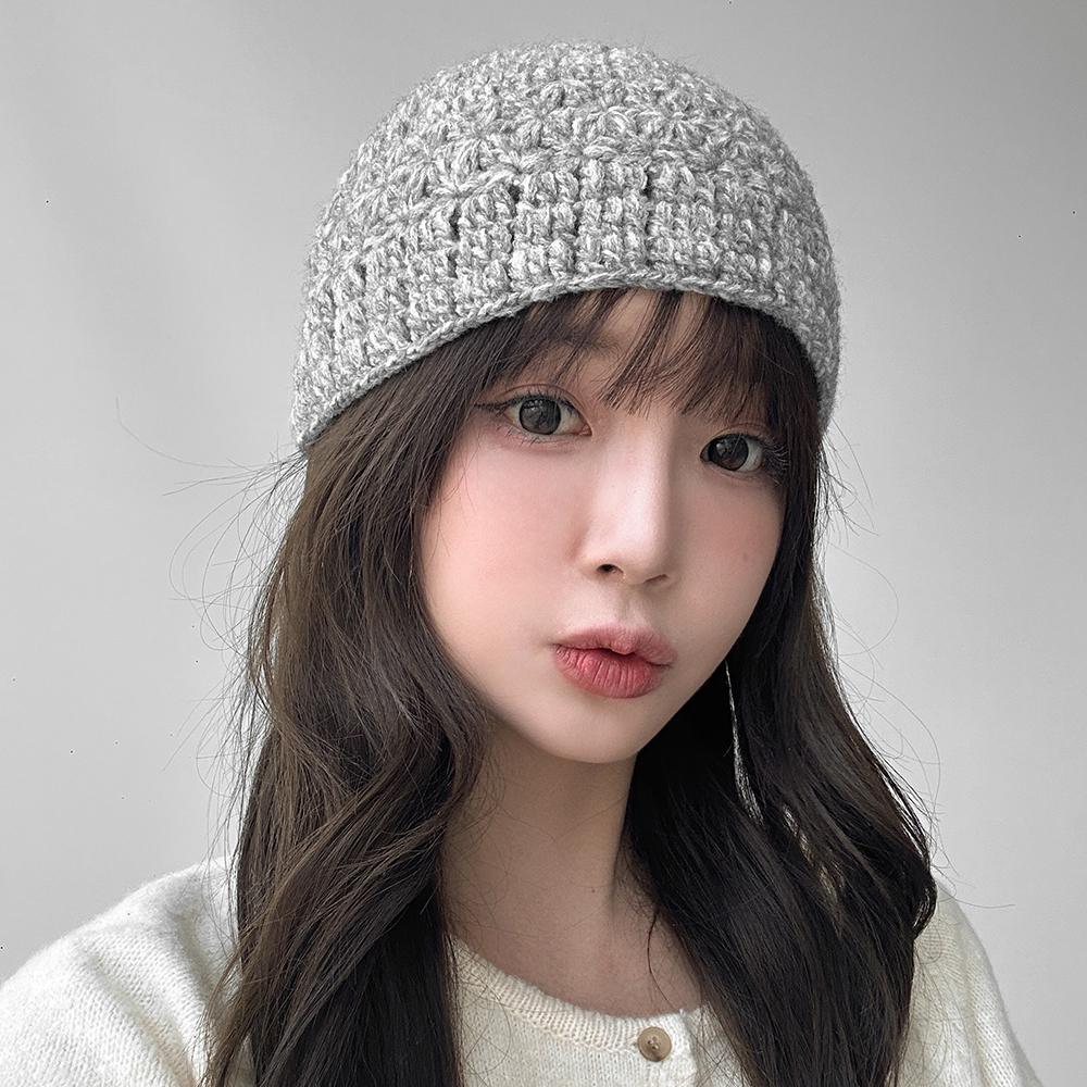 손뜨게 니트 비니 털모자 겨울모자 울 비니 남자 여자 숏 비니 - 상세 이미지 2