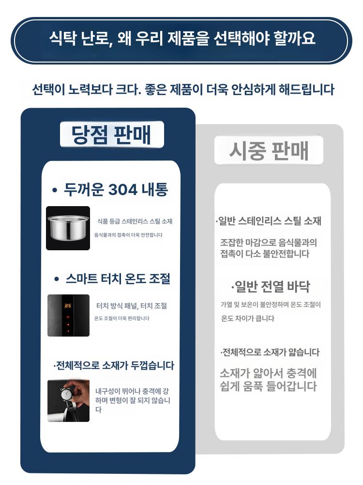 스프 차핑디쉬 음식 국솥 국통 검정 10L 보온기 10L 보온 304 터치 온도 조절 A - 상세 이미지 3