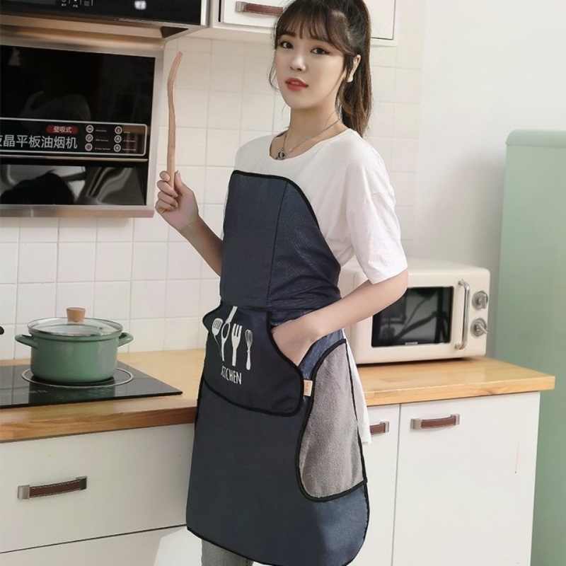 끈없는 앞치마 방수 카페 주머니 가정용 주방 공방 작업용 - 상품 이미지