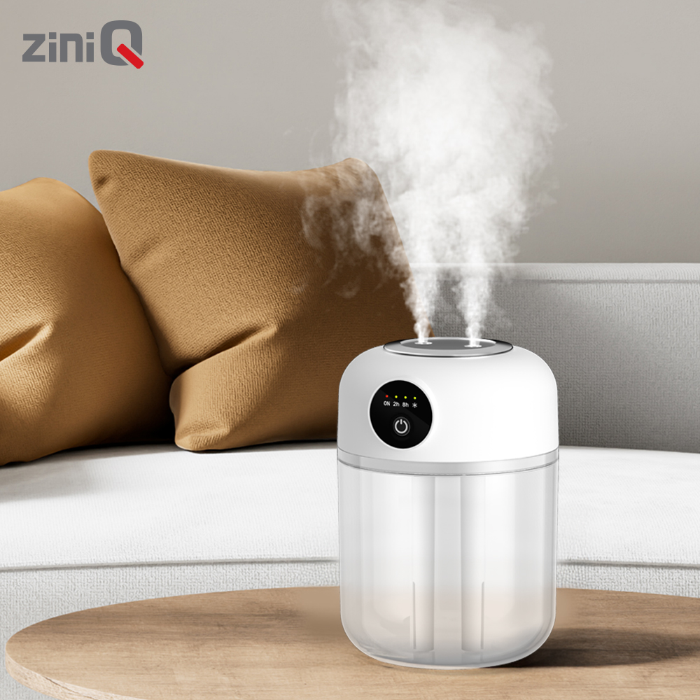 지니큐 LED 초음파 무드등 책상 사무실 저소음 듀얼 무선가습기 ZQ-HX70