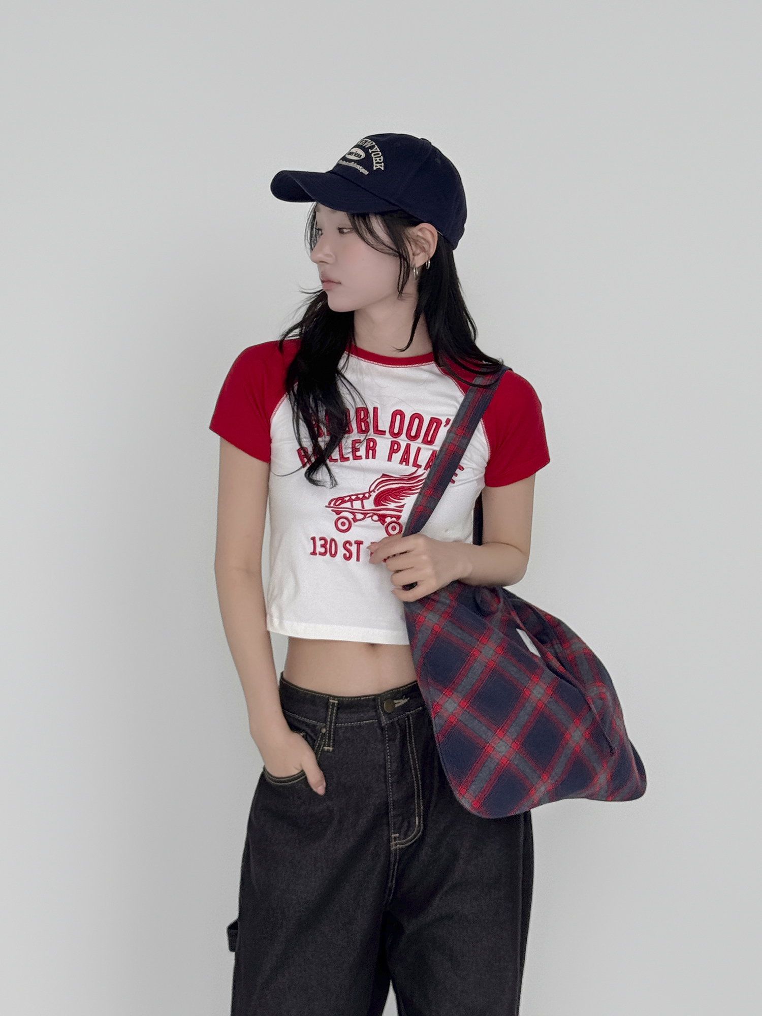 [ATIL STUDIO] 코지 체크 에코 숄더백 _ 레드 - 상세 이미지 5