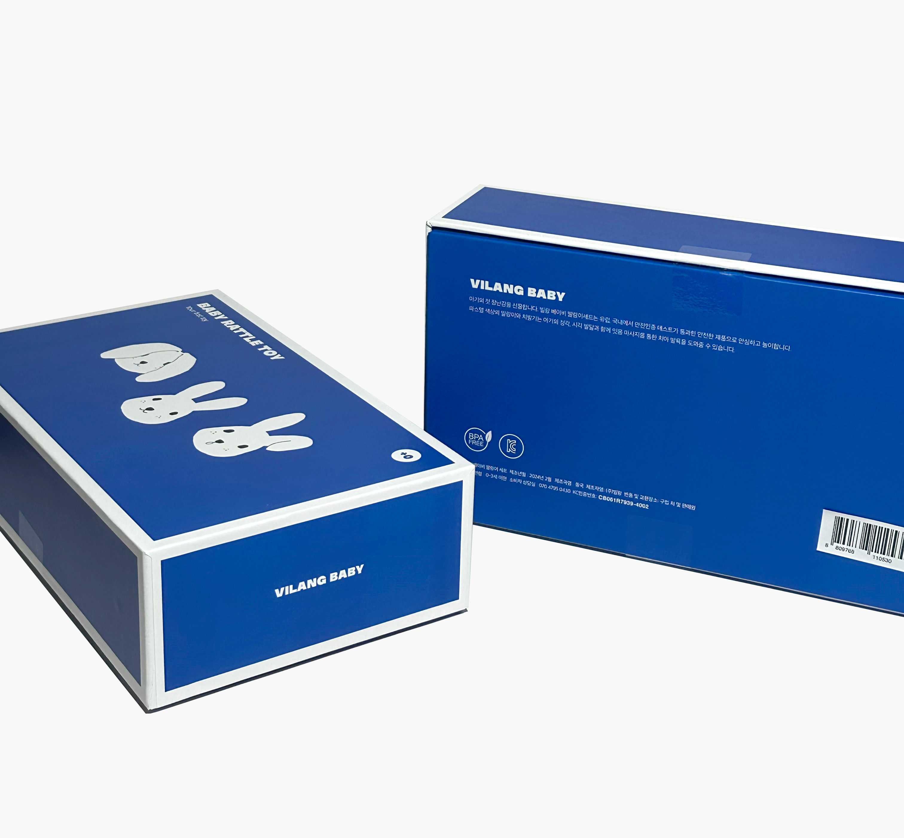 빌랑 토끼 신생아 딸랑이 치발기 장난감 세트 아기 유아 백일 선물 6종 세트