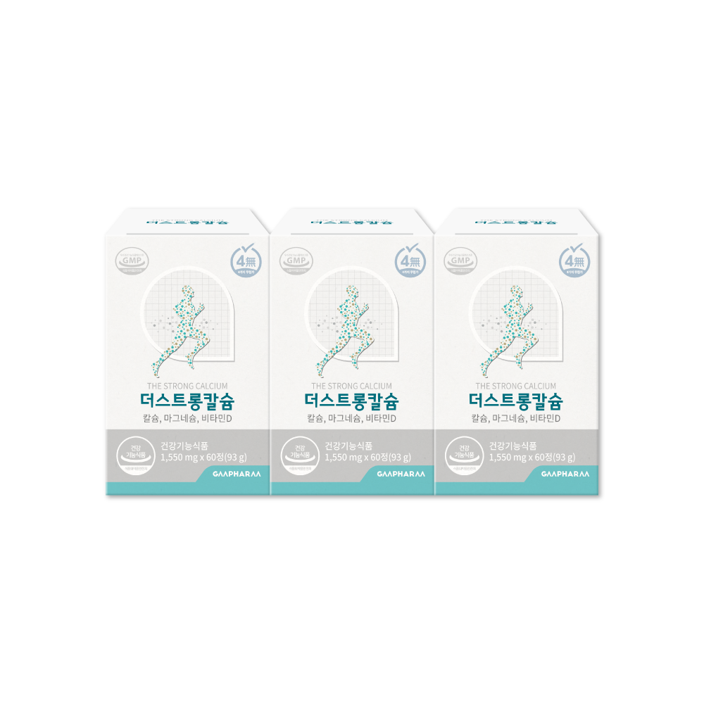 더스트롱 칼슘 마그네슘 비타민D 골다공증 임산부 칼마디 영양제 60정, 3개