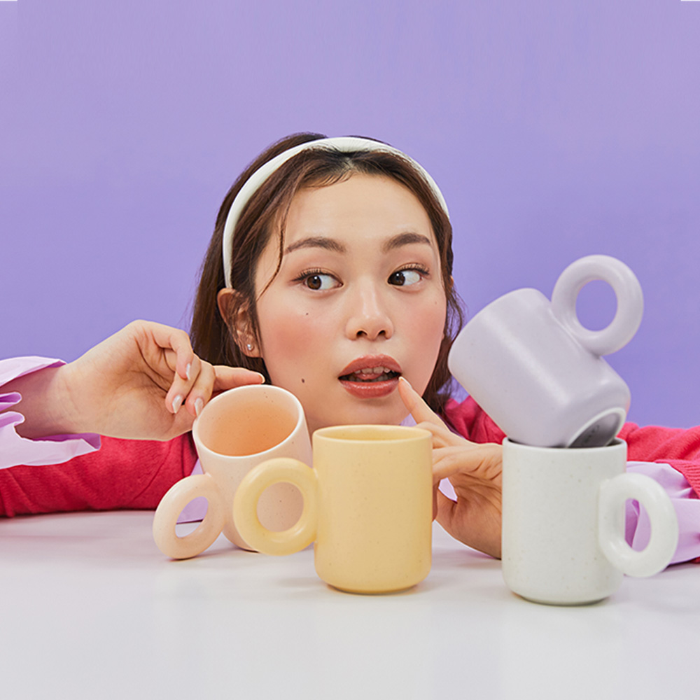 베터핑거 도자기 링 머그컵 3colors 홈카페 커피잔 - 상품 이미지