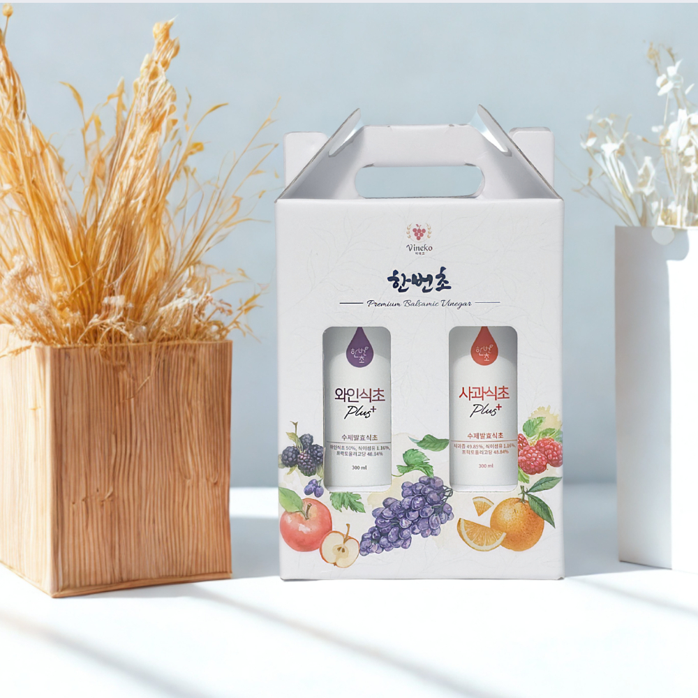 [한번초] 선물세트 (와인식초플러스, 사과식초플러스) 300ml X 2개 이미지 6