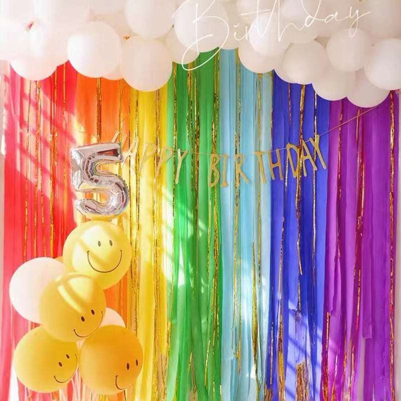 컬러 구김 페이퍼 결혼식 프로포즈 백일 돌잔치 생일 생일잔치 기념일 배경장식 풍선 마카롱 - 상세 이미지 4