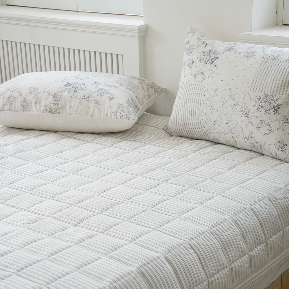 쿠에뜨 겨울 극세사패드 로엔 프리미엄 5mm 장모 논슬립 고정밴드 침대패드 SS