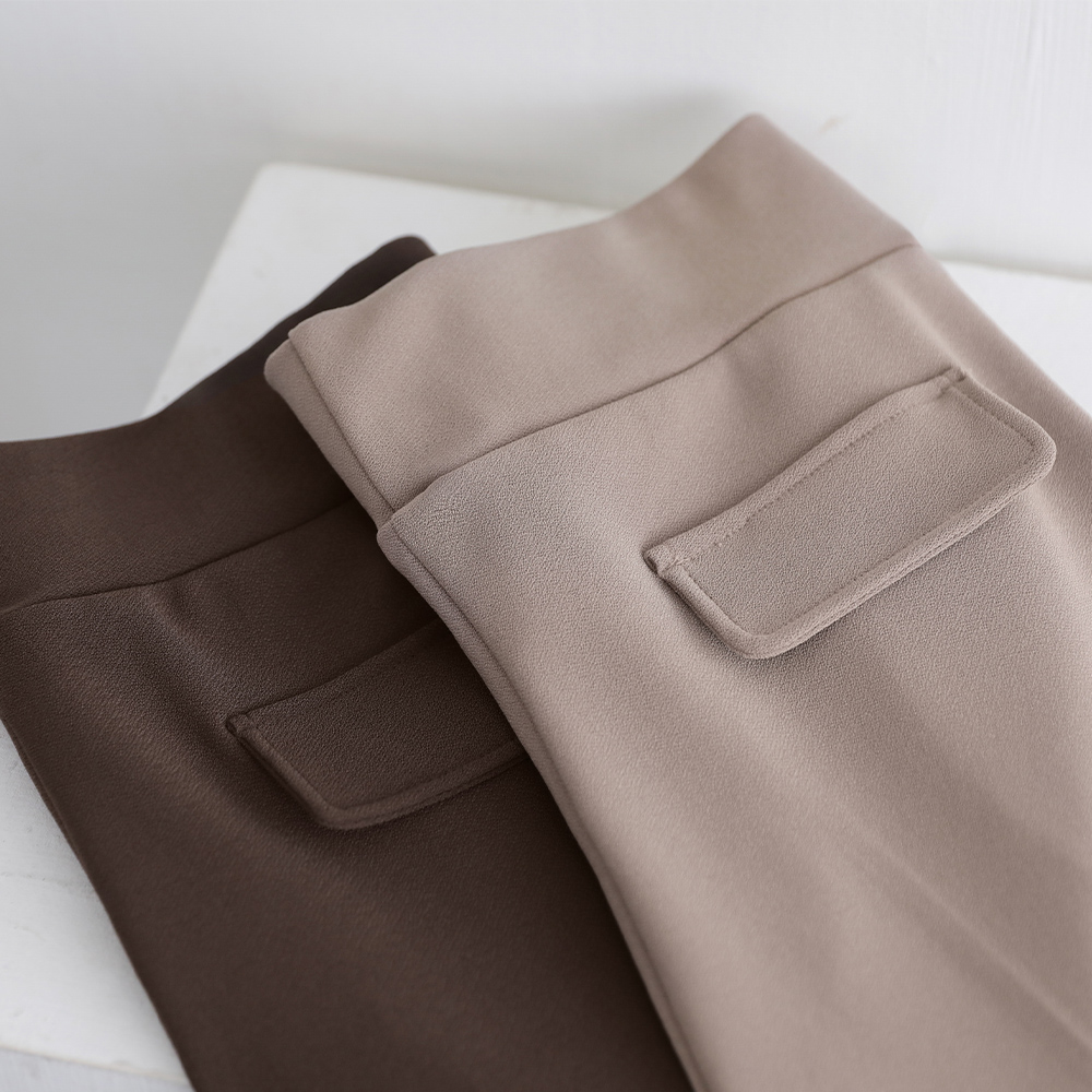 크렌 완벽보정핏 와이드밴딩 레직기 도톰 일자 와이드 슬랙스 팬츠 - 상세 이미지 4