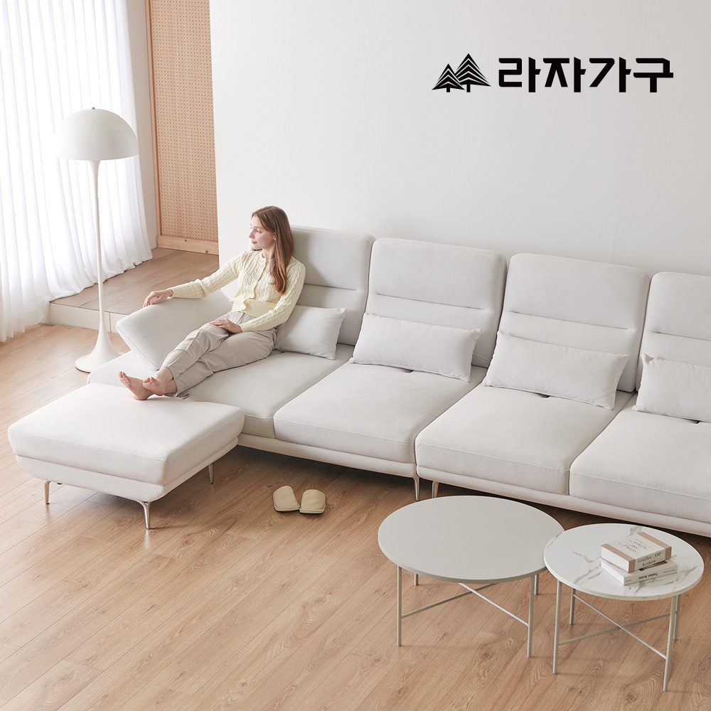 라자가구 로넌 코모도 패브릭 모듈 거실 틸팅 스윙 소파 6인(스툴포함)