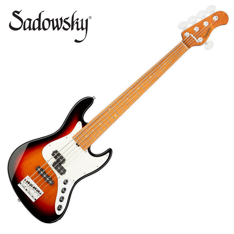 사도스키 Sadowsky Metro Express 21프렛 하이브리드 P/J 픽업 5현 베이스기타, 로스티드 메이플 지판, 타바코 선버스트 - SMX21HP5 69M - 상품 이미지