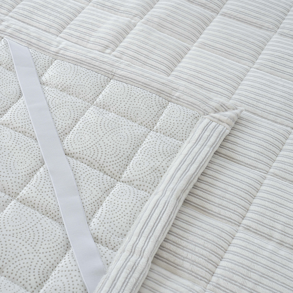 쿠에뜨 겨울 극세사패드 로엔 프리미엄 5mm 장모 논슬립 고정밴드 침대패드 SS