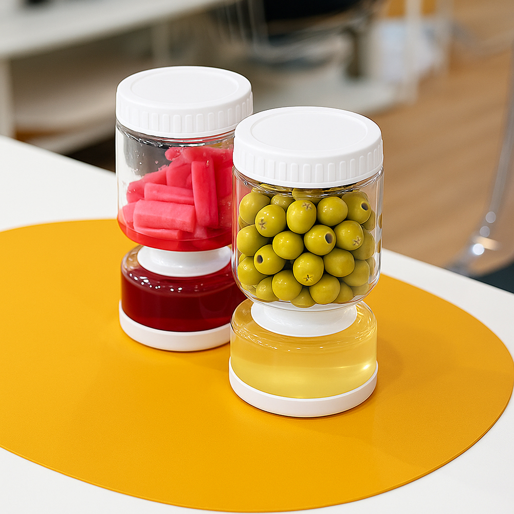 유즈베러띵 모래시계 피클병 물빠짐 미니 밀폐 내열 유리병 1L 1개