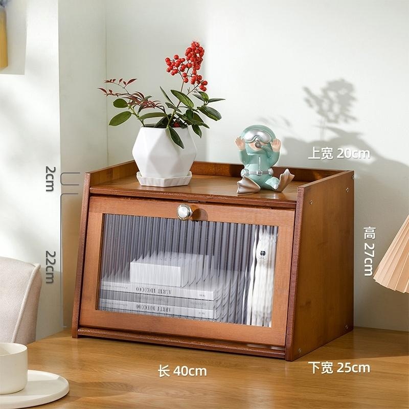 미니찬장 그릇장식장 미니그릇장 커피장 원목 수납장 선반 빈티지 레트로 컵 브라운 2층 40 - 상품 이미지