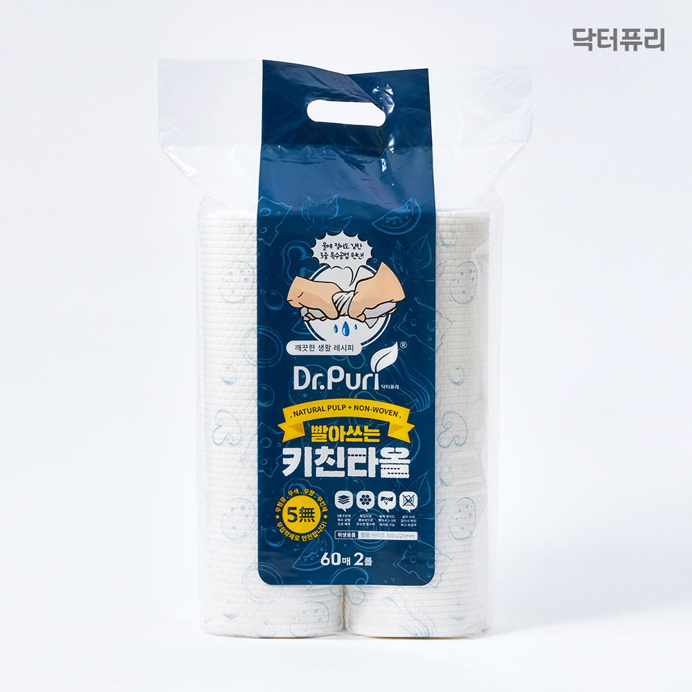 닥터퓨리 빨아쓰는 키친타올(원데이 행주) 120매, 1팩 - 상세 이미지 3