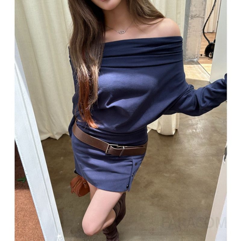 레드 미니 드레스 원숄더 디자인으로 파티와 결혼식에 적합한 스타일리시한 칵테일드레스 여성용 숏 스커트로 기질 있는 힙 착용감 편안함 - 상세 이미지 2