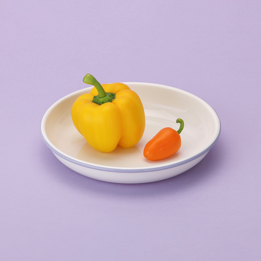 베터핑거 에나멜 법랑 접시L (화이트) 핸드메이드 플레이팅 접시 홈카페 - 상세 이미지 2