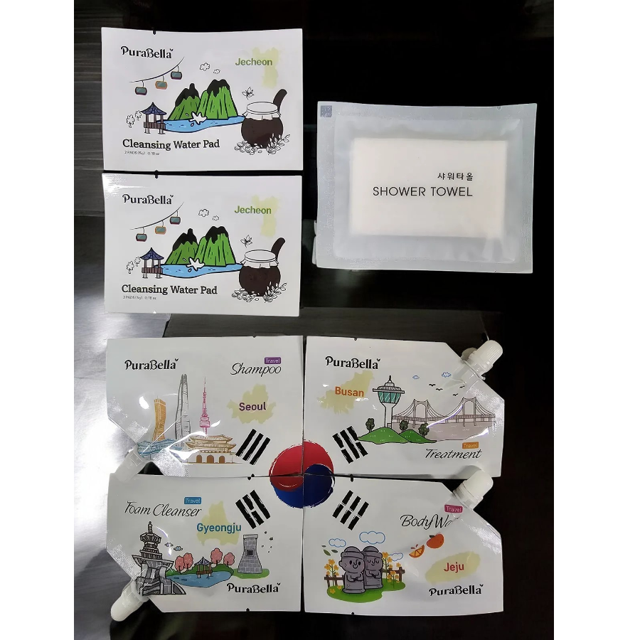 Purabella 여행용 클렌저 5종 트래블 키트 샴푸 트리트먼트 폼 바디워시 클렌징패드 이미지 2
