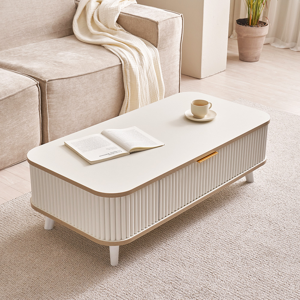 장인가구 마린 템바보드 티 수납 거실 소파 테이블