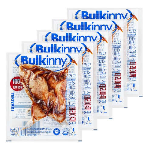벌키니 닭가슴살 슬라이스 데리야끼맛, 100g, 5개 - 상품 이미지
