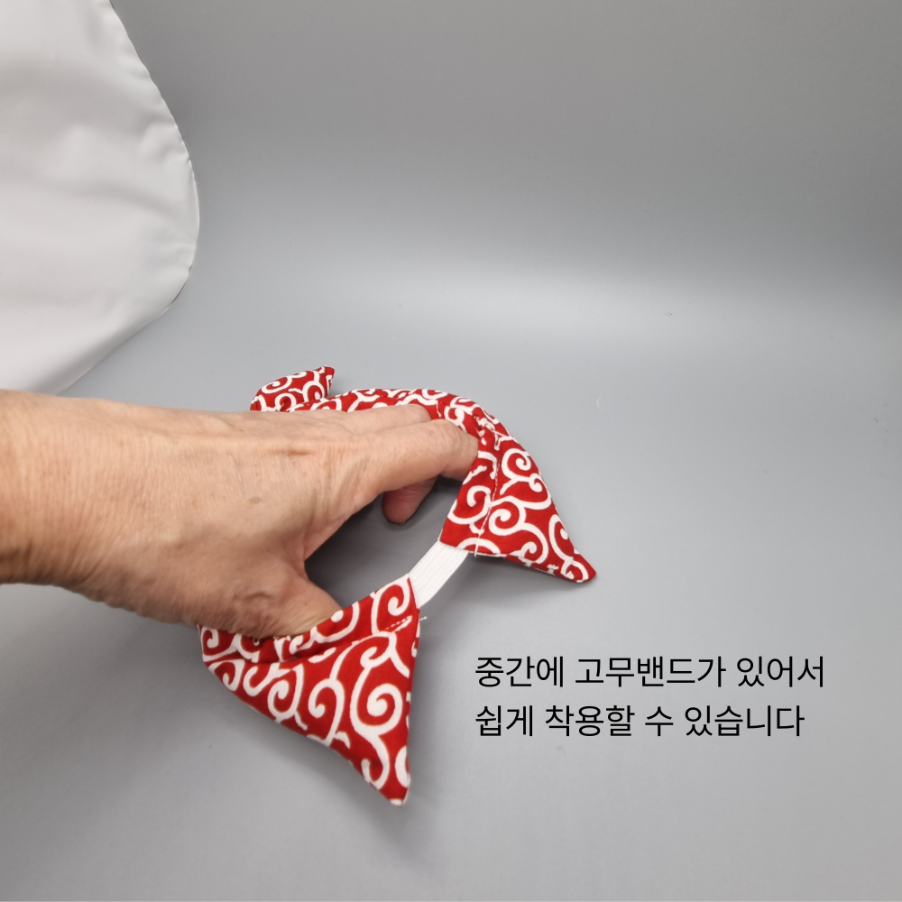 위드레오 강아지 고양이 당초무늬 케이프 스카프 레드 이미지 6