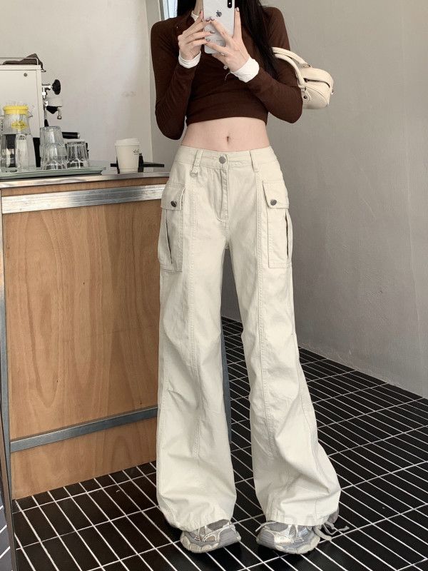 가을 여성 플레어 멀티포켓 오버올 캐주얼한 스타일  따뜻하고 편안한 착용감 데일리 패션 아이템 - 상세 이미지 4