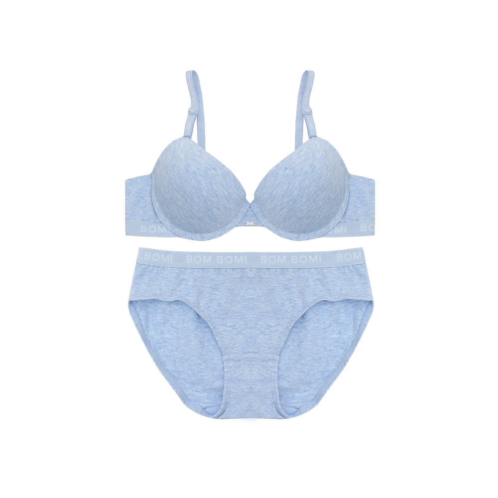 [브라5+팬티5] 부드러운 순면 컬러멜란지 아웃밴드 몰드 브라 팬티 10종 패키지 이미지 6