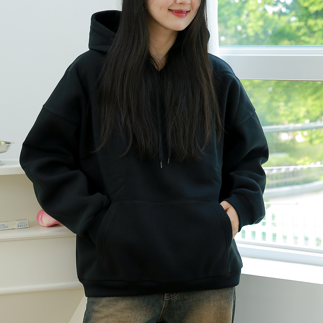 라이프롬 원마일 라운지 홈 웨어 노브라 티안나 기모 후드 티셔츠 이미지 6