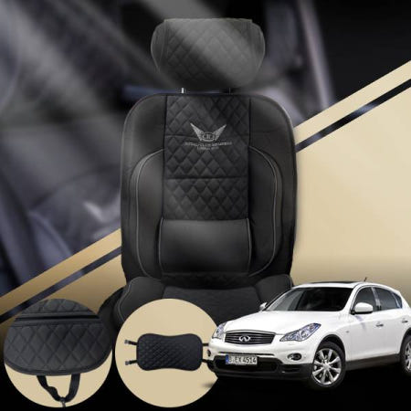 위드몰 인피니티 EX37 3.7 (13-13) 차량용 로얄클럽 쿠션시트 커버 블랙 1개 자세교정 허리 버켓 퀄팅 쿠션