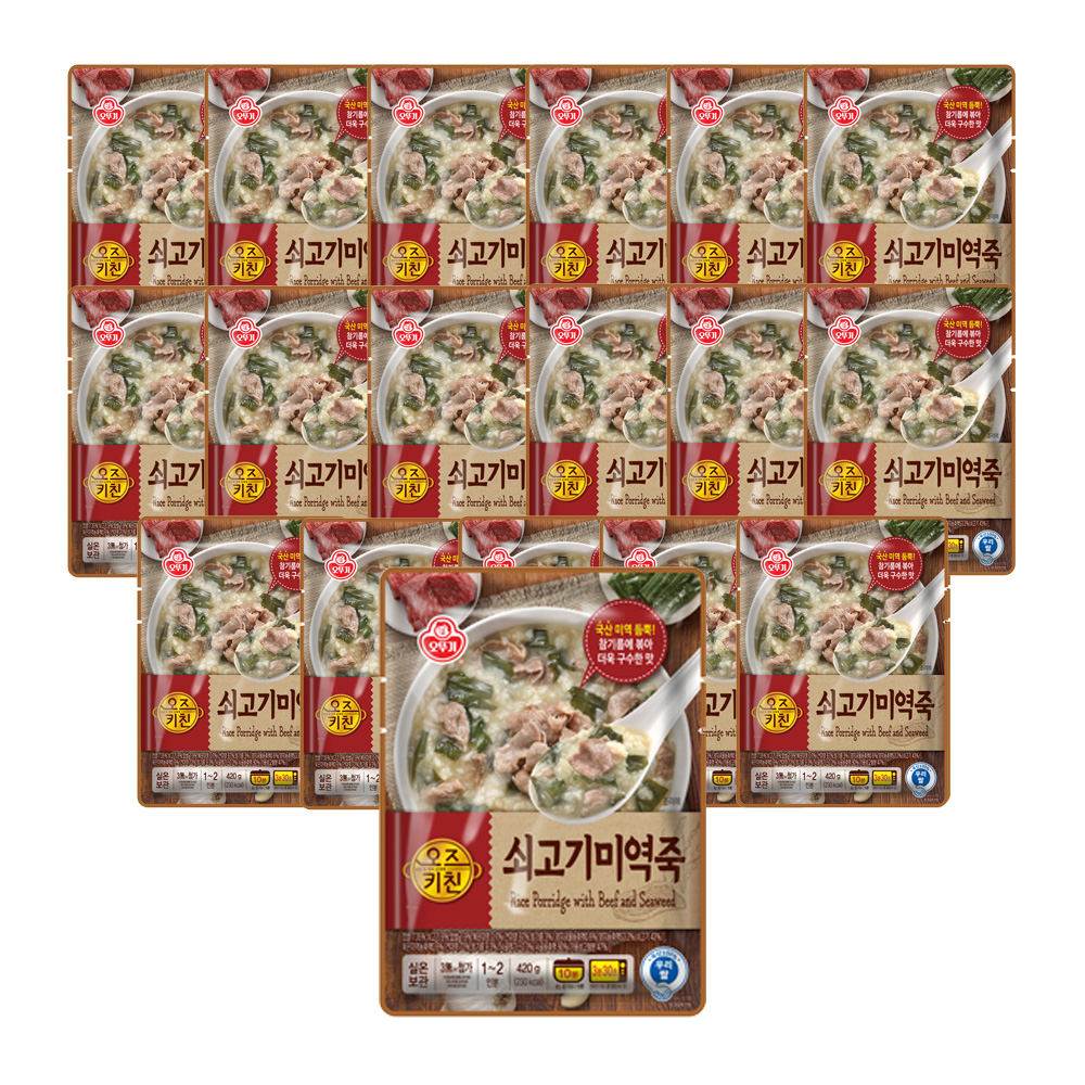 오뚜기 오즈키친 쇠고기미역죽 420g, 18개 - 상품 이미지