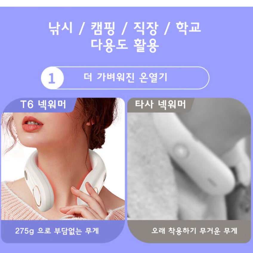 휴대용 목 온열기 넥밴드 온열기 전기 온열 목 어깨 찜질기
