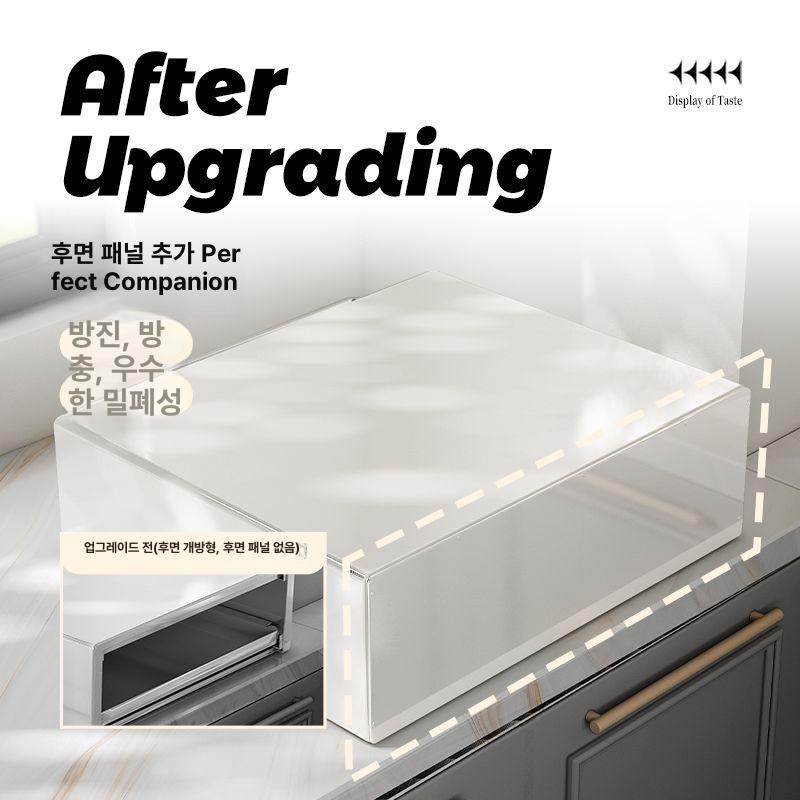 전자레인지 선반 수납장 밥솥장 렌지 전자렌지대 전자렌지 렌지대 거치대 밥통 오븐 서랍형 커피 캡슐 대형 화이트 - 상세 이미지 4