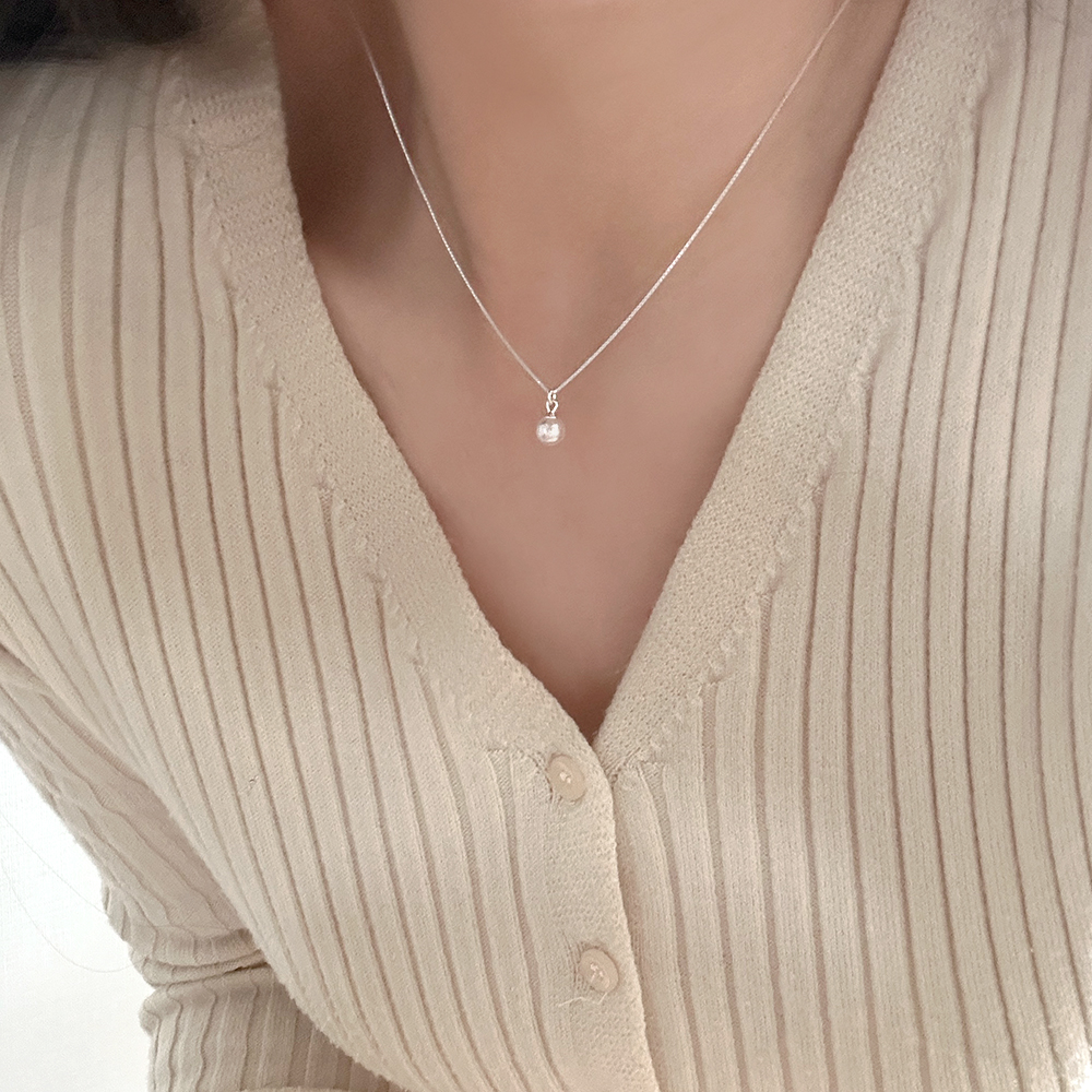 silver925 데일리 미니 진주 체인 은 목걸이 실버925 이미지 6