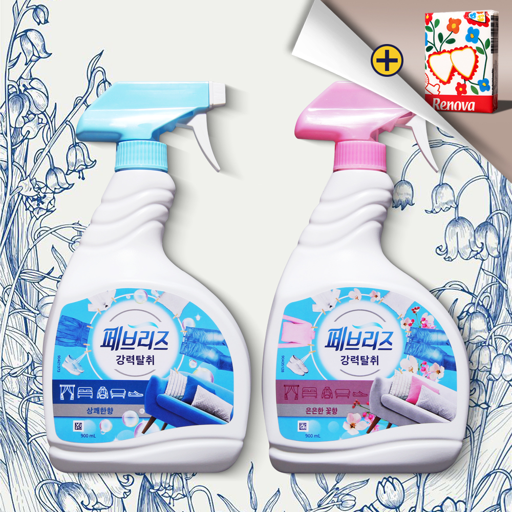 페브리즈 대용량 상쾌한향 900ml 1개 + 은은한 꽃향 900ml 1개 세트 - 메인 이미지
