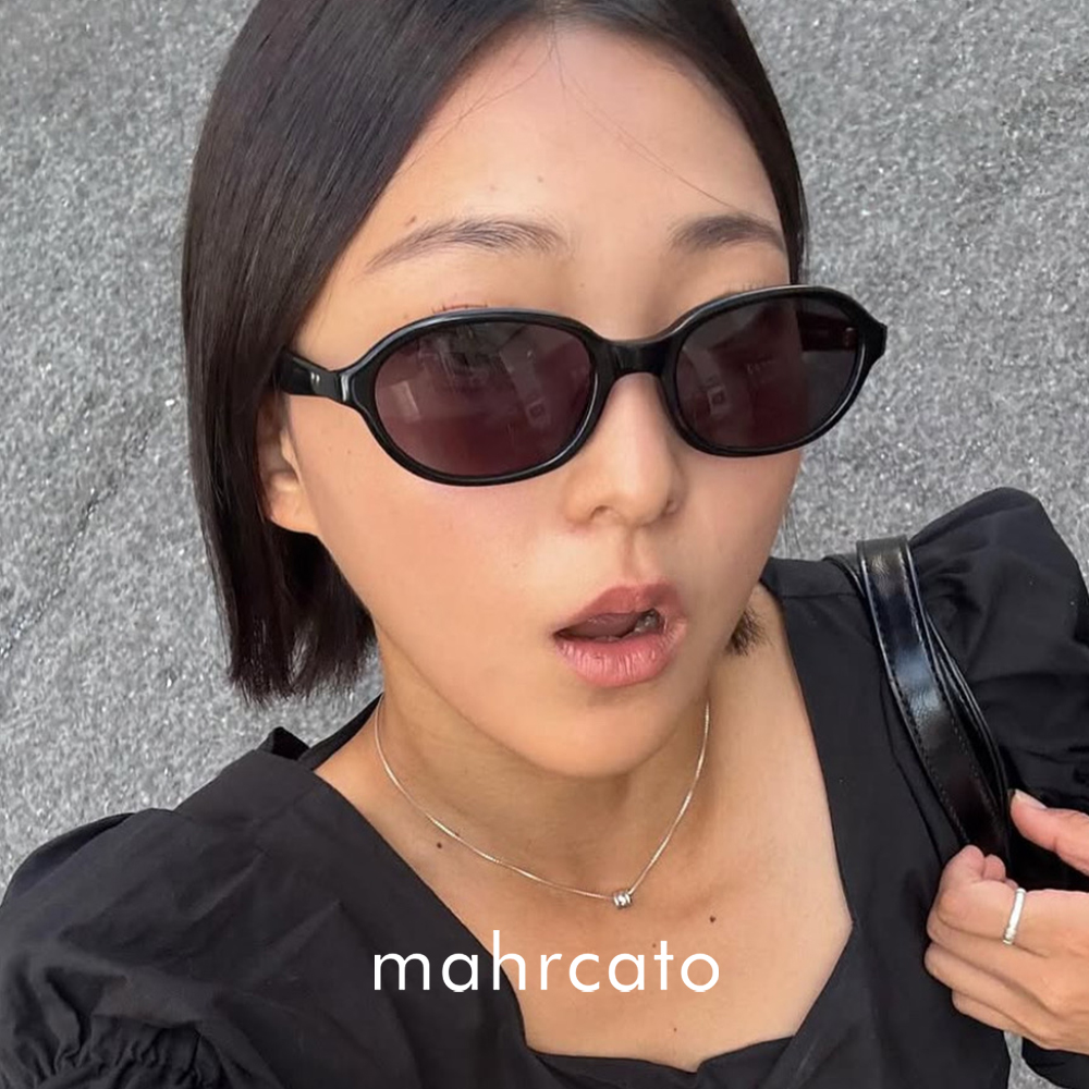 마르카토 선글라스 샬롯 charlotte c001 블랙 오벌 여자 긱시크 뿔테 - 상세 이미지 4