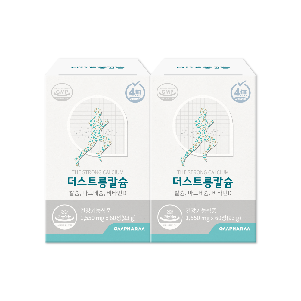 더스트롱 칼슘 마그네슘 비타민D 골다공증 임산부 칼마디 영양제 60정, 2개