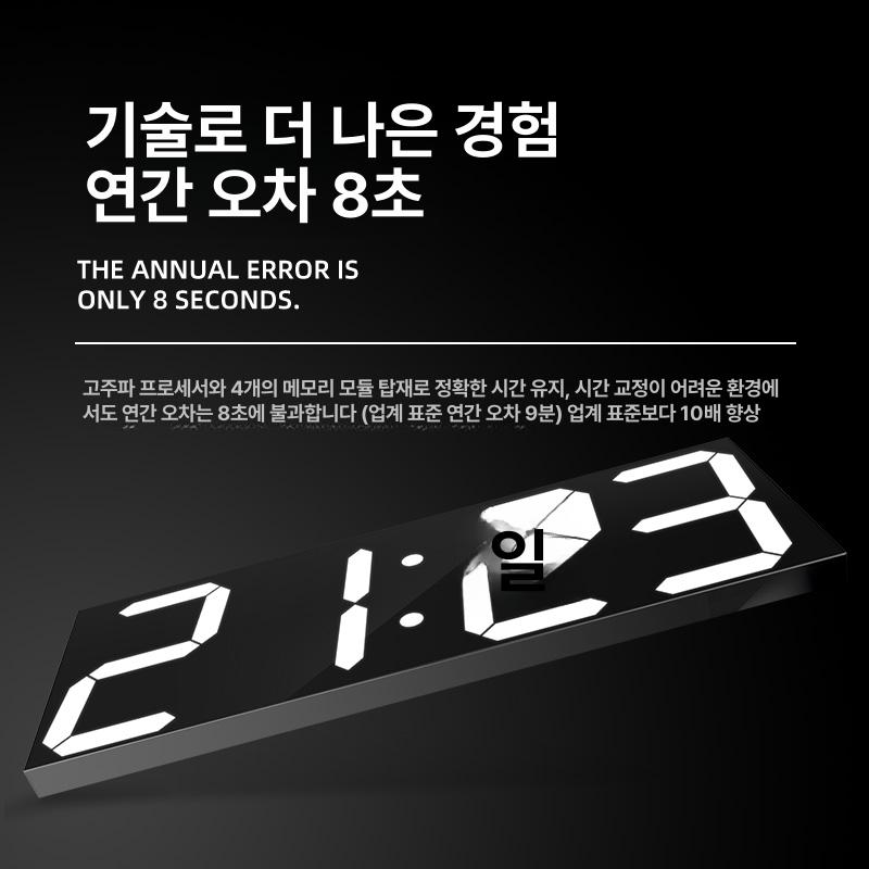 대형 led 시계 벽걸이 캘린더 거실 전자달력 사무실 전자벽 무타공 led벽시계 화이트 케이스 화이트 숫자 WiFi 18인치 - 상세 이미지 4