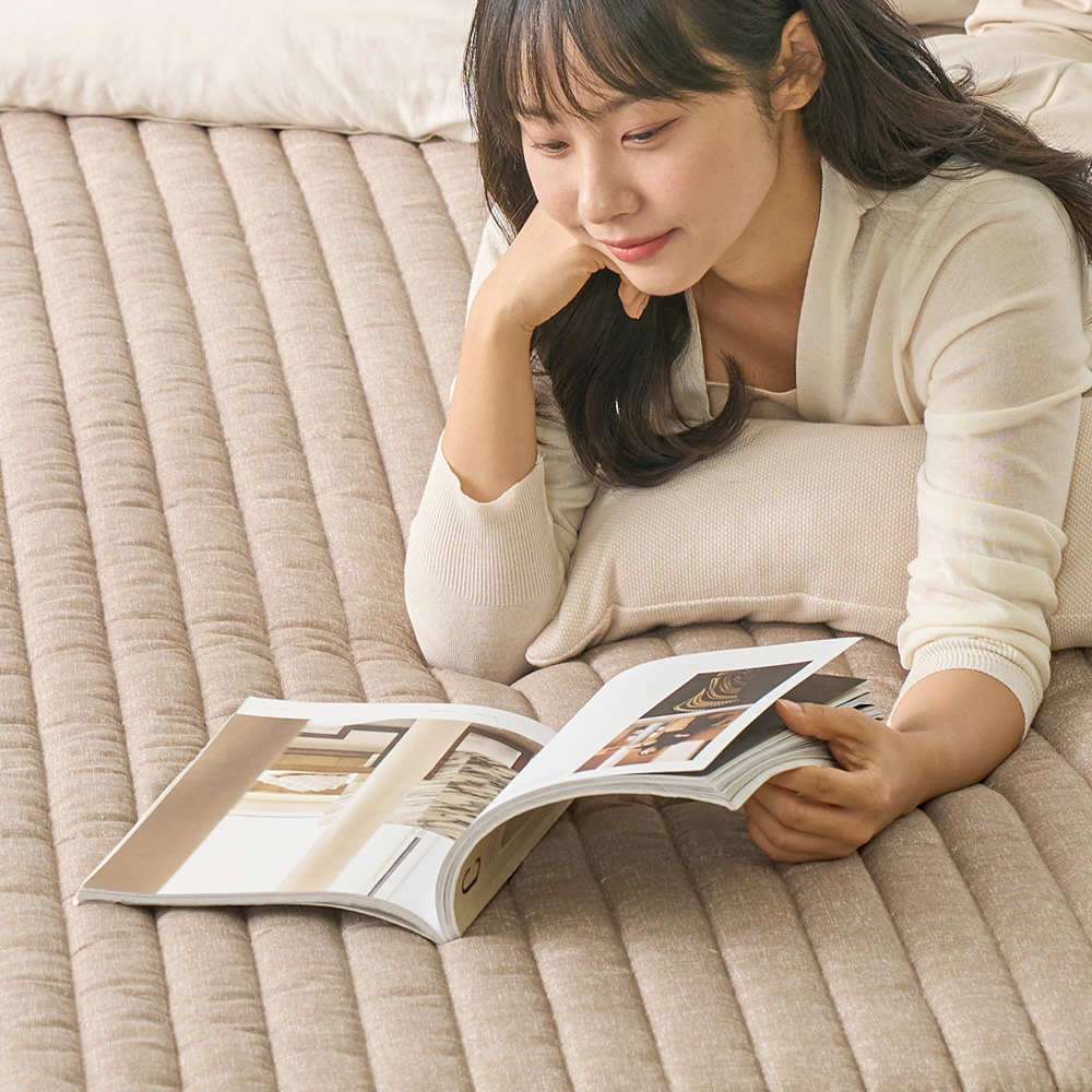 곰표한일 카본 탄소매트 전자파없는 원격제어 IOT 전기요 베이지 미니싱글