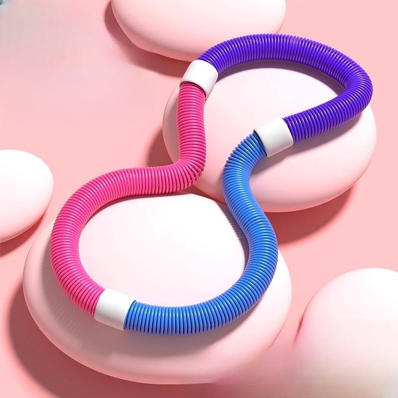 스프링 소프트 훌라후프 운동 뱃살관리 홈트 쿠션 복부 실내 근력 보관이편한 핑크퍼플 - 상품 이미지