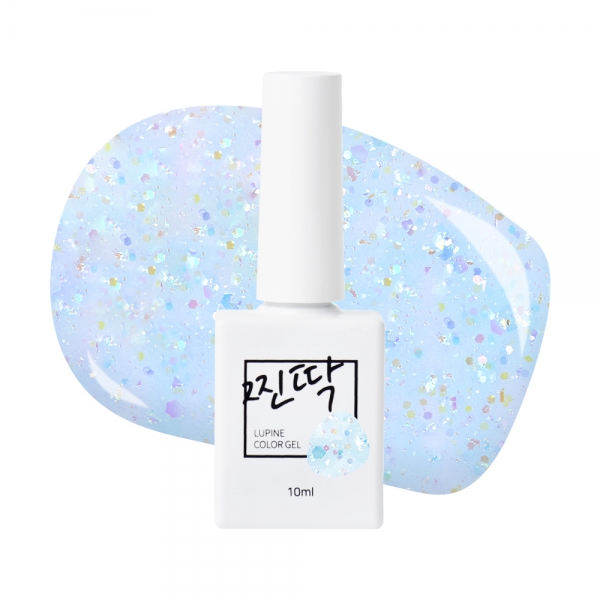 찐딱 컬러젤폴리쉬 10ml JJ107G (블루 솜사탕글리터) - 상품 이미지