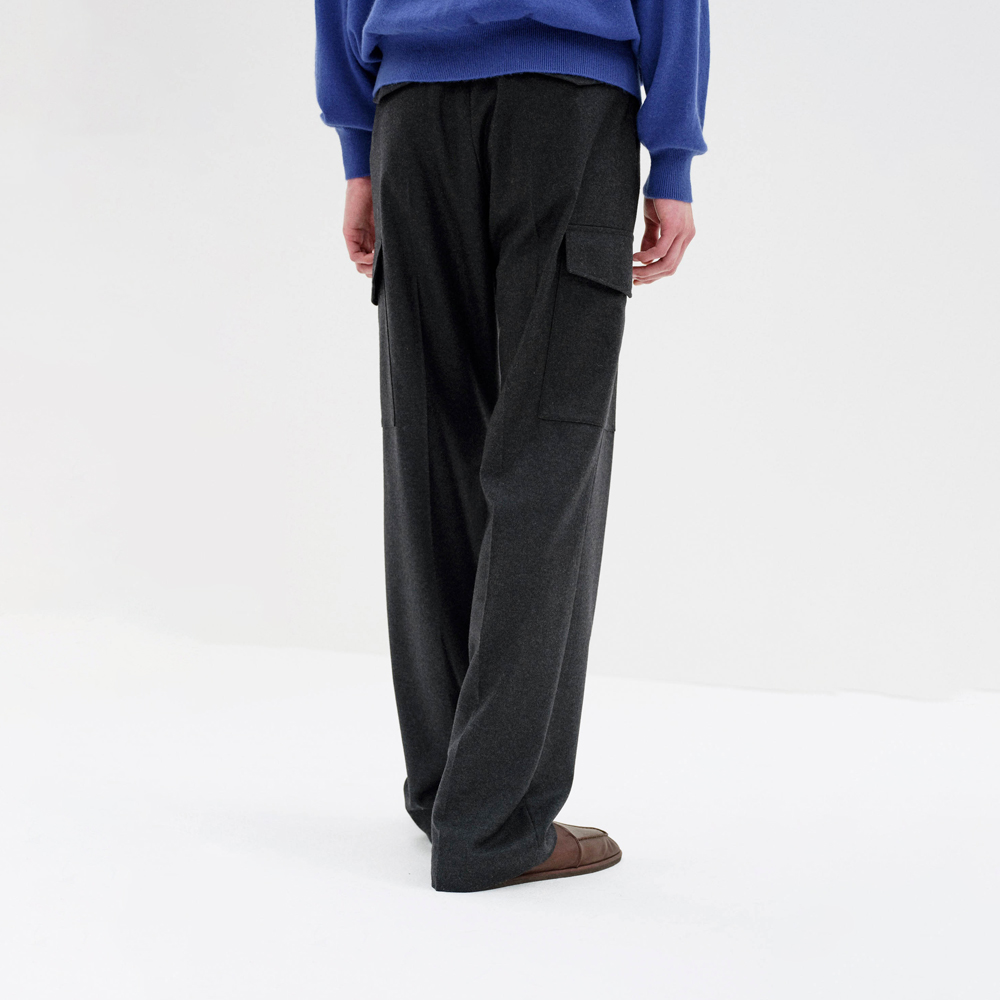 오라리 맨즈 슬랙스 WOOL FULLING FLANNEL CARGO SLACKS 25FW - 상세 이미지 5