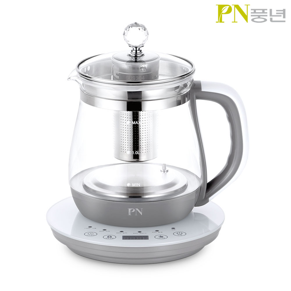 풍년 대용량 내열유리 전기 무선 커피 티 아기 분유 포트 포트기 포터 보온 주전자 차탕기