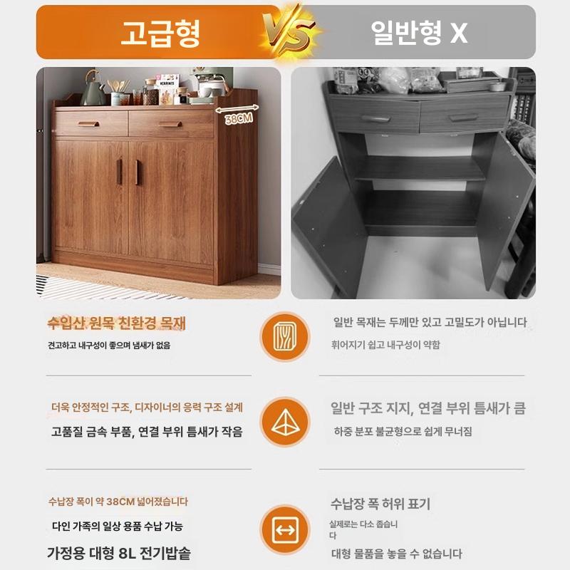 홈카페 수납장 서랍장 다이 원목 오브제 주방서랍장 90x38x80cm 스모키 시더 - 상세 이미지 5