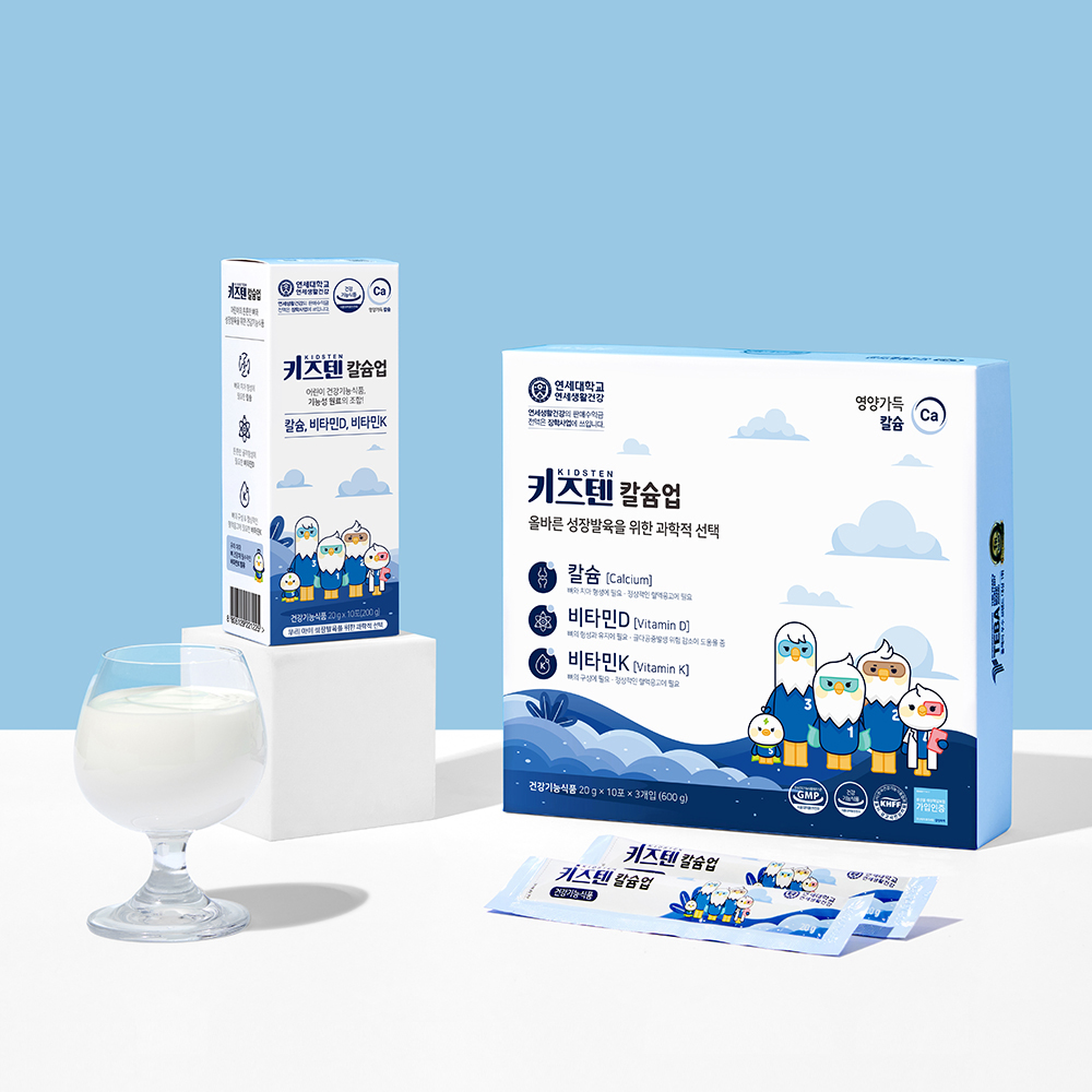 연세 키즈텐 칼슘업 성장발육 칼슘 성장기 어린이 영양제 비타민D 젤리 30포, 4개