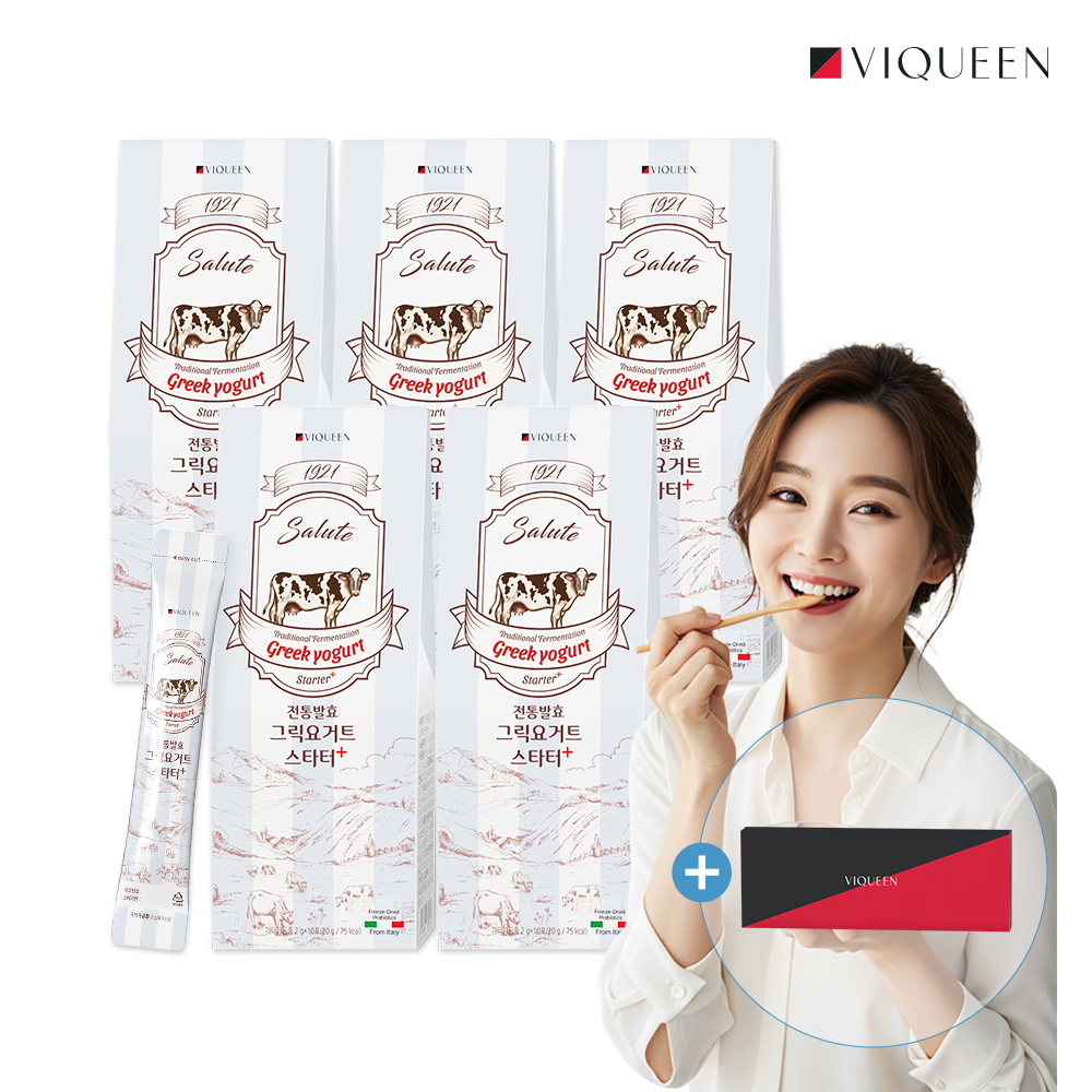 바이퀸 1921살루트 전통발효 그릭요거트스타터 플러스 1박스(10포) 20g, 5개 - 상품 이미지