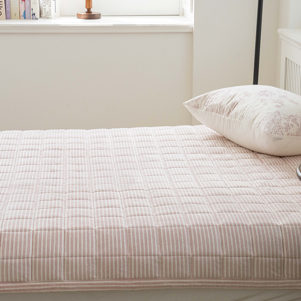 쿠에뜨 겨울 극세사패드 로엔 프리미엄 5mm 장모 논슬립 고정밴드 침대패드 SS