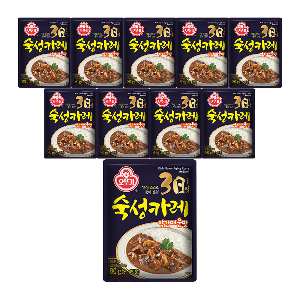 오뚜기 3일 숙성 카레 약간매운맛, 80g, 10개 - 상품 이미지