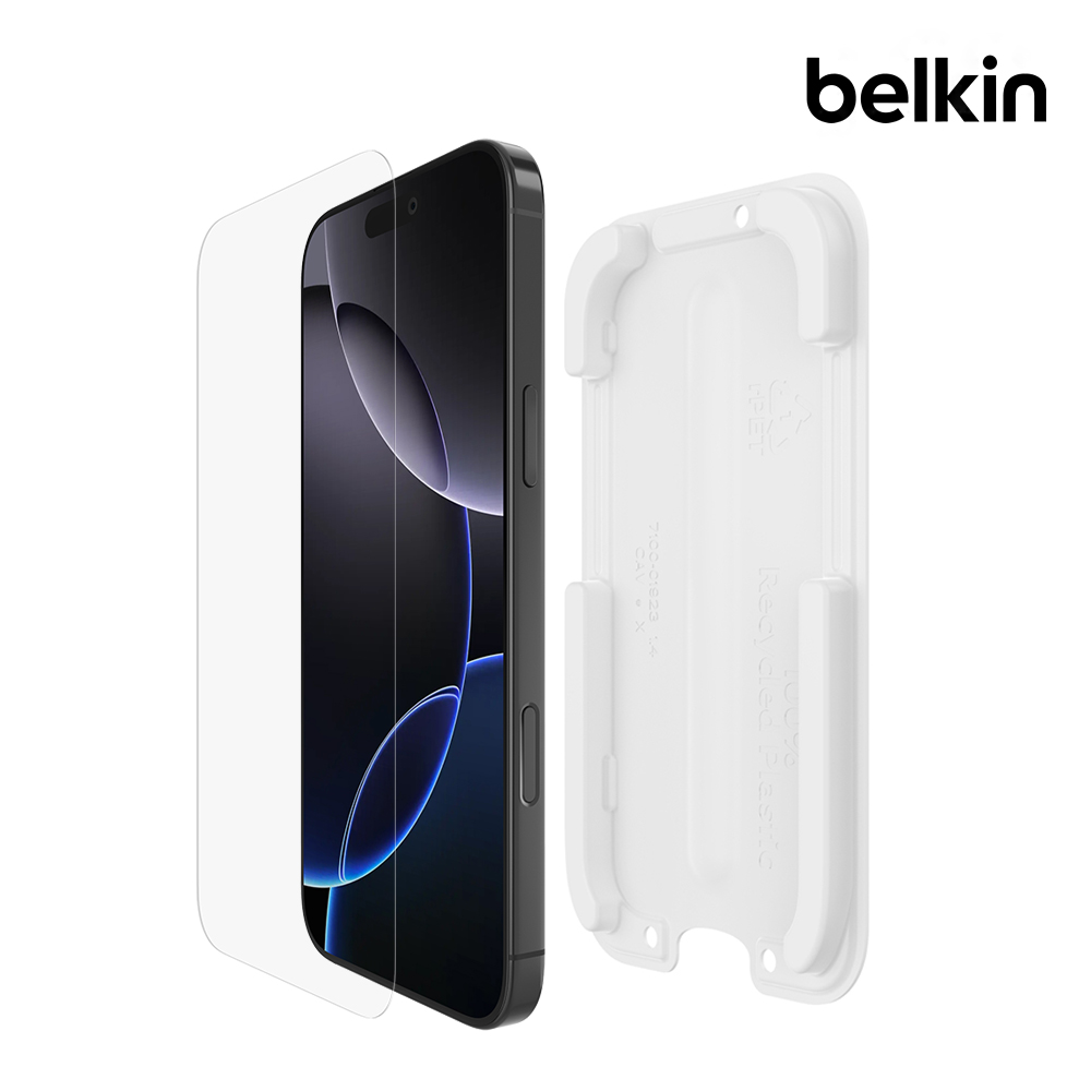 [25년 신제품] 벨킨 이지트레이 2.0 울트라 강화유리 필름 아이폰16 프로 맥스, 1매입