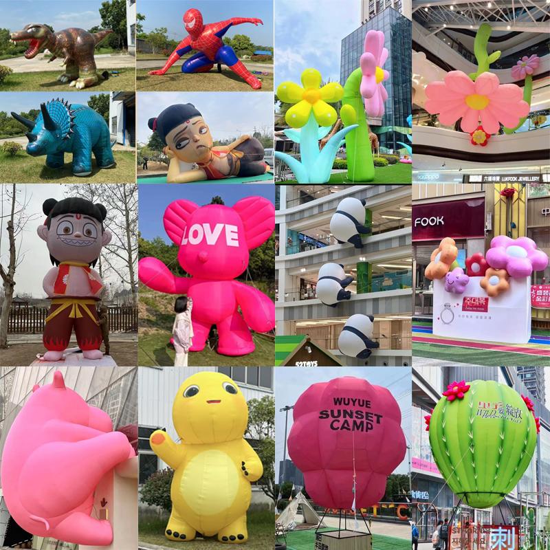공기 조형물 토끼 캠핑장 우주비행사 에어풍선 호박 해골 야외 카페 펌킨 행성 풍선 4m 한 마리 사슴 꽃 - 상세 이미지 4